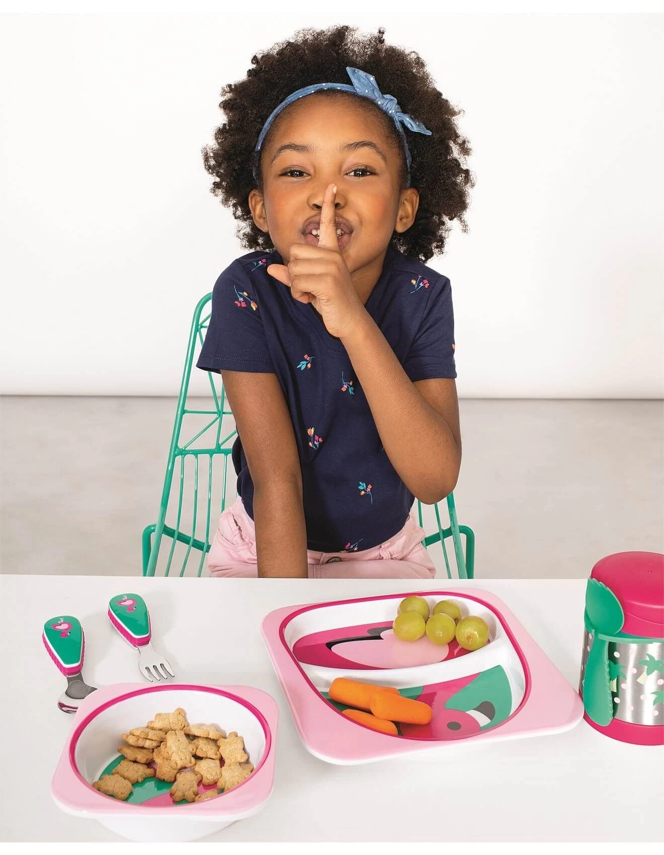 Skip Hop Melamine Plate And Bowl Set - Flamingo 4 Skip Hop Melamine Plate And Bowl Set - Flamingo - Image 2