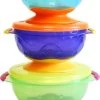 Nuby 3pk Stackable Suction Bowl With Lids