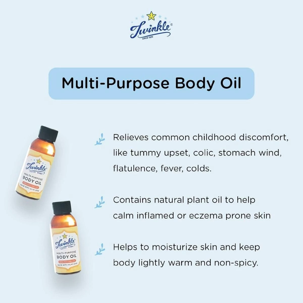 Twinkle Baby Multi Purpose Baby Body Oil 80ml 4 Twinkle Baby Multi Purpose Baby Body Oil 80ml - Image 2