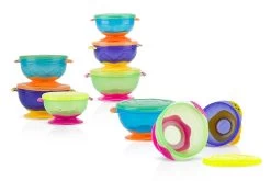 Nuby 3pk Stackable Suction Bowl With Lids -Baby Product 710umxyz8jl. sl1500