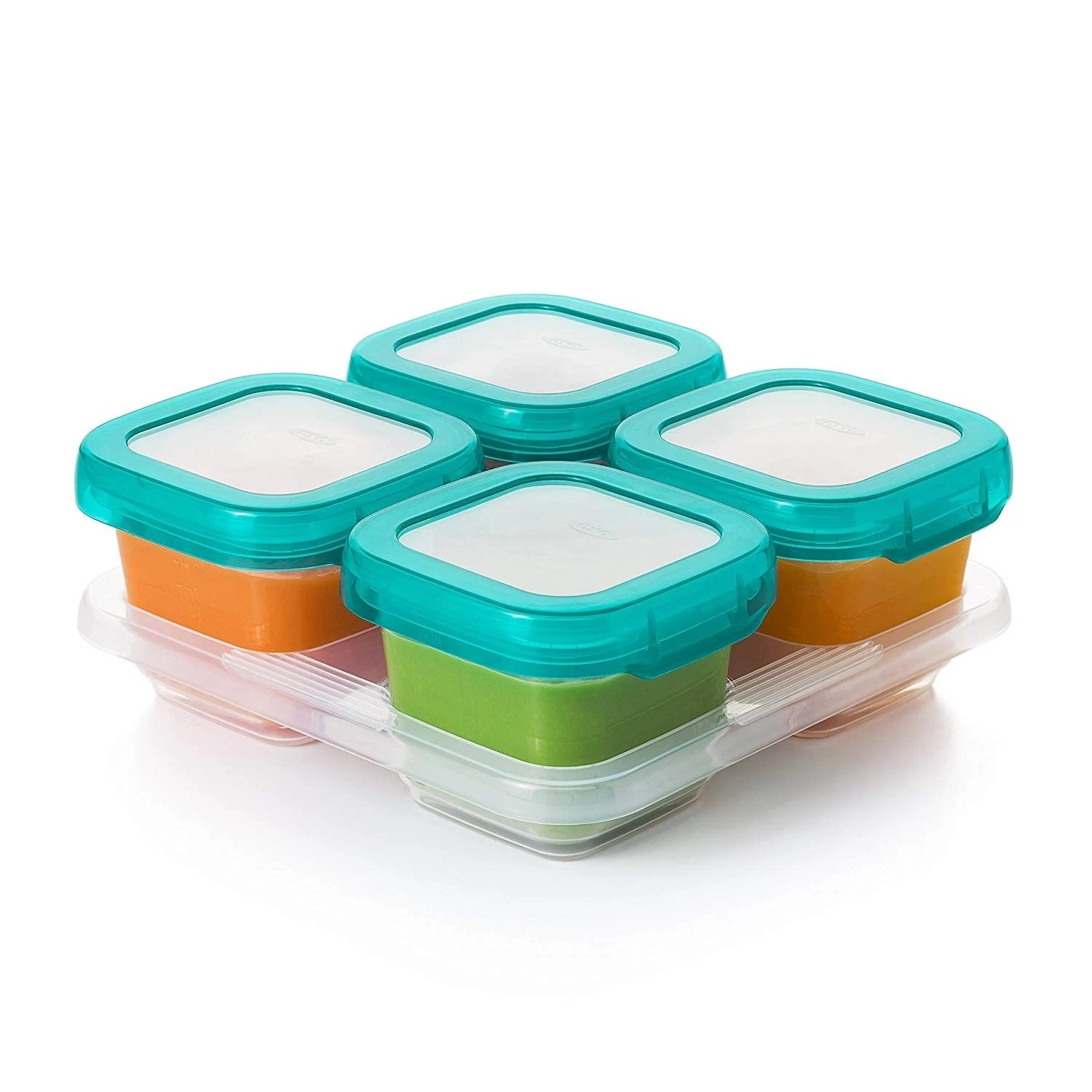 OXO Tot Baby Blocks Freezer Storage Container Set 4oz (4 Colours) 8 OXO Tot Baby Blocks Freezer Storage Container Set 4oz (4 Colours) - Image 6