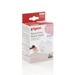 Pigeon Natural Feel Nipple Shield (2 Sizes) -Baby Product 79318 natural feel nipple shield size 2m packaging angle right 3000 x 3000 scaled 1