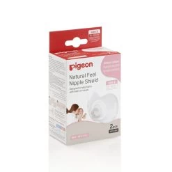 Pigeon Natural Feel Nipple Shield (2 Sizes) -Baby Product 79319 natural feel nipple shield size 3l packaging left angled 3000 x 3000 scaled 1