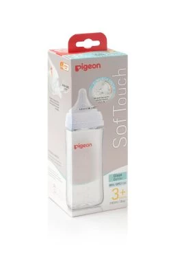 Pigeon SofTouch™ Nursing Bottle Glass 160ml/240ml -Baby Product 79437 softouch bottle glass 240ml logo packaging angle hires