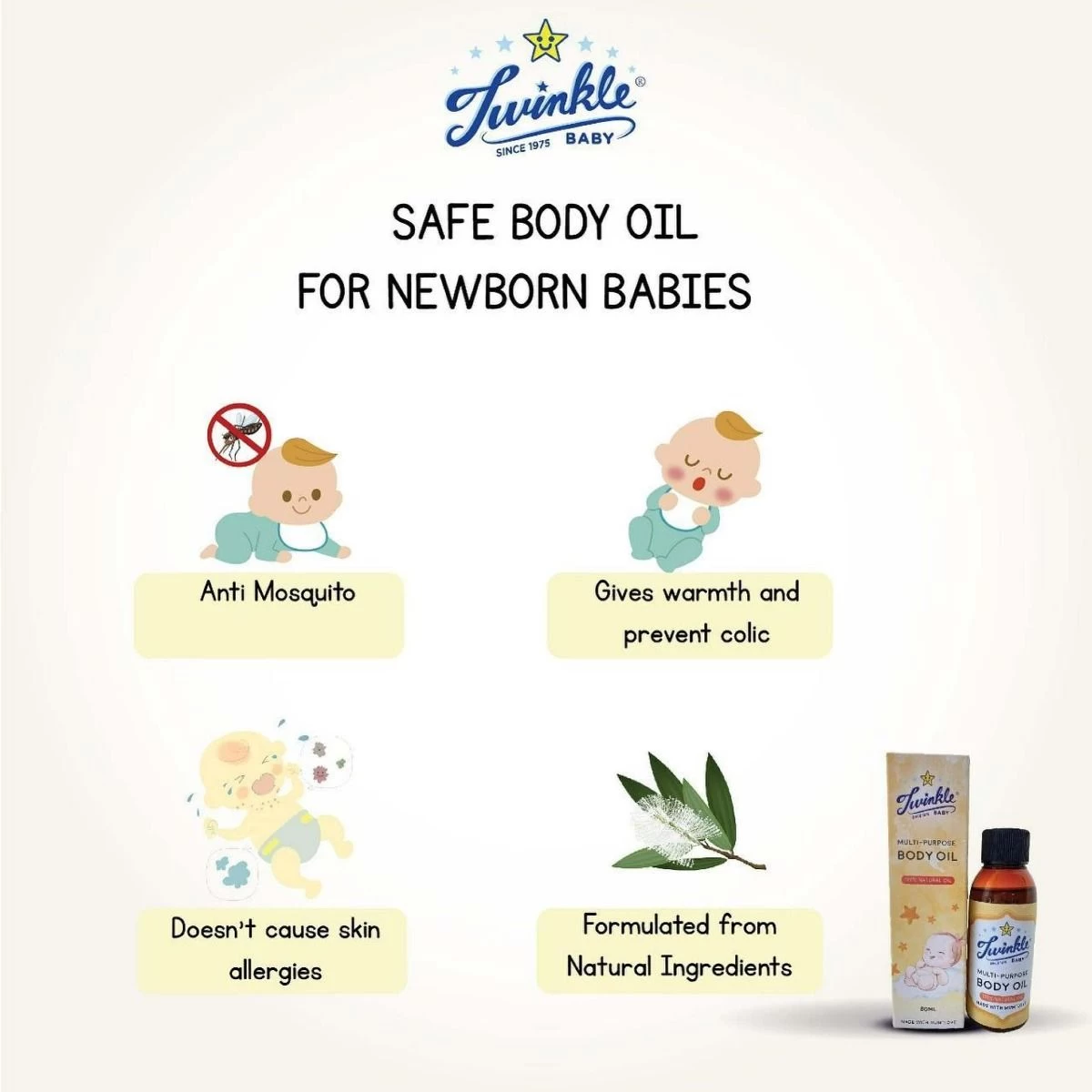 Twinkle Baby Multi Purpose Baby Body Oil 80ml 6 Twinkle Baby Multi Purpose Baby Body Oil 80ml - Image 4