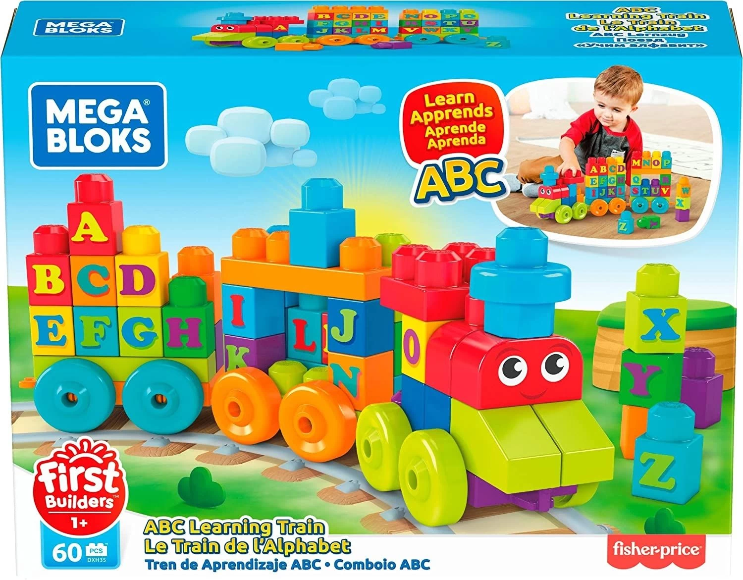 Fisher Price Mega Bloks ABC Learning Train 60pc 6 Fisher Price Mega Bloks ABC Learning Train 60pc - Image 4