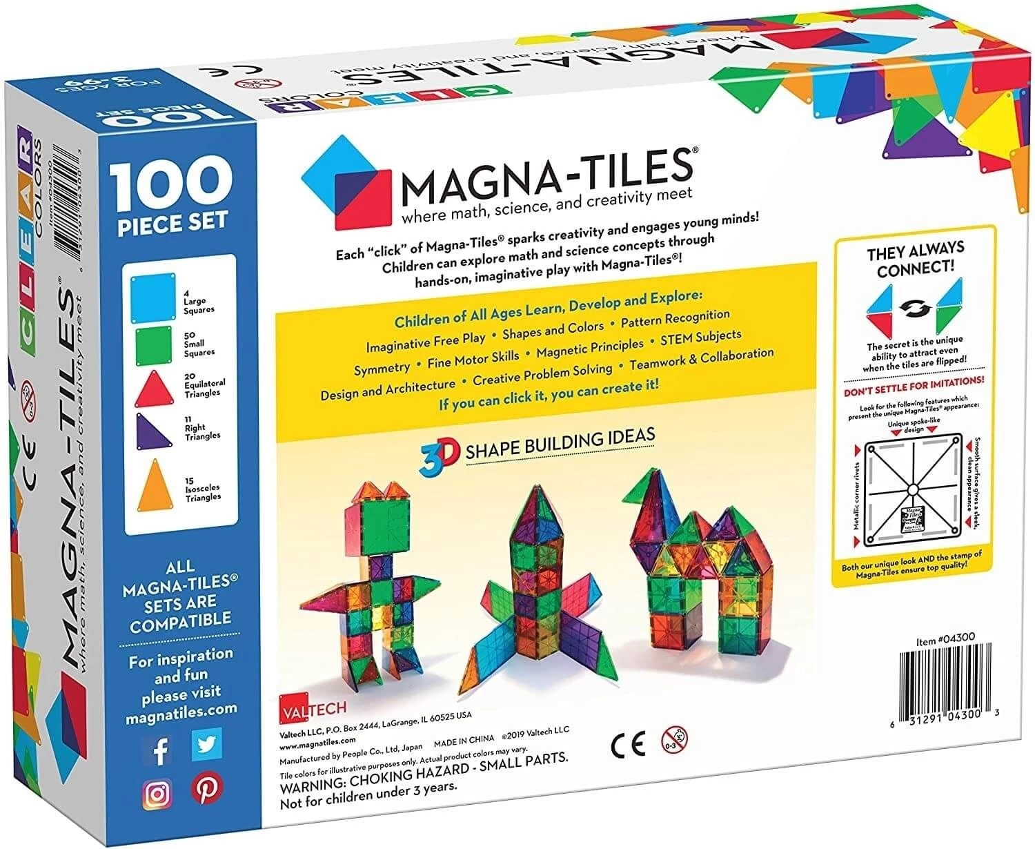 Magna-Tiles Clear Color 100 Piece Set 6 Magna-Tiles Clear Color 100 Piece Set - Image 4
