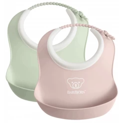 Baby Bjorn Small Baby Bib, 2pk (3 Colours) -Baby Product babybjorn small bib 2 pack powder green powder pink