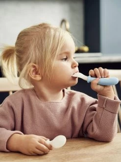 BabyBjorn Baby Plate, Spoon And Fork (2 Sets) [4 Colors] -Baby Product babybjorn spoon fork all powder blue 1