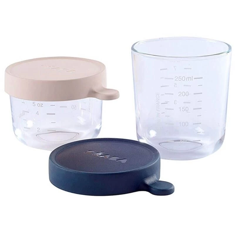 Beaba Set Of 2 Glass Containers (3 Colours) 3 Beaba Set Of 2 Glass Containers (3 Colours)