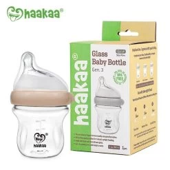 Haakaa Gen. 3 Glass Baby Bottle Peach (90ml / 160ml) -Baby Product bhk102 ppkg