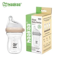 Haakaa Gen. 3 Glass Baby Bottle Peach (90ml / 160ml) -Baby Product bhk103 ppkg
