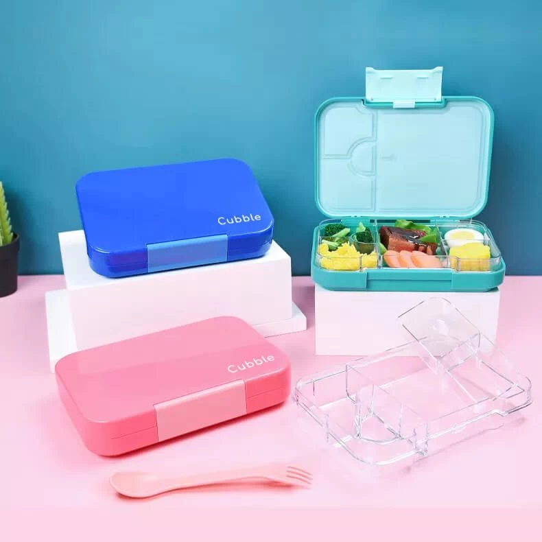 Cubble 4+2 Compartment Bento Lunch Box (3 Colours) Leakproof Lunchbox For Wet Foods 4 Cubble 4+2 Compartment Bento Lunch Box (3 Colours) Leakproof Lunchbox For Wet Foods - Image 2