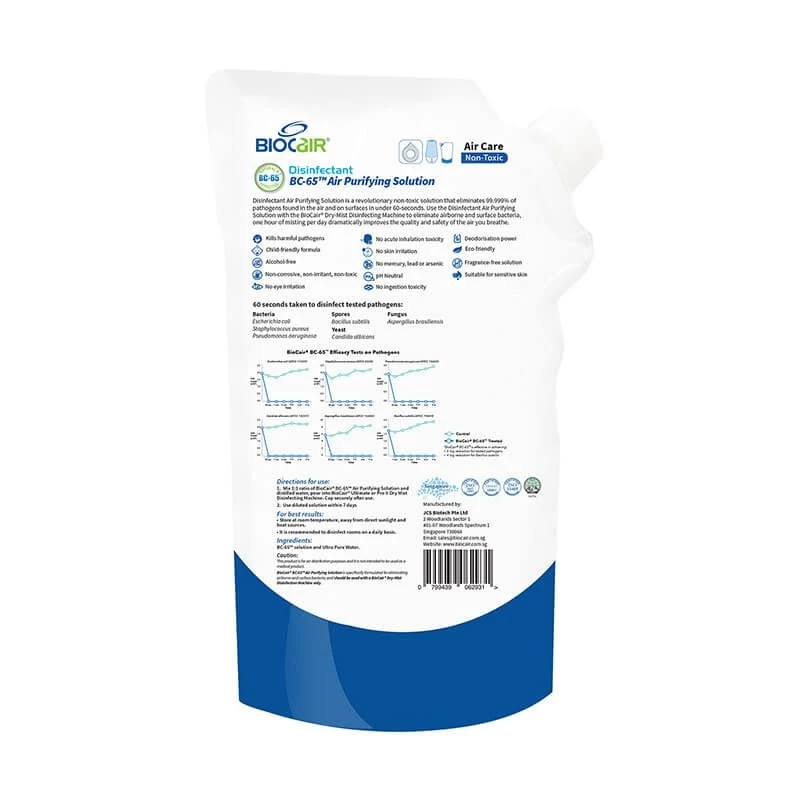 BioCair Disinfectant Air Purifying Solution (1L) 4 BioCair Disinfectant Air Purifying Solution (1L) - Image 2