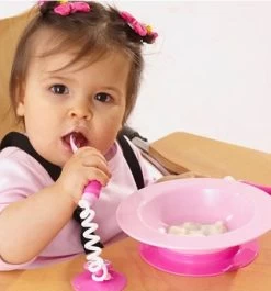 EZEE REACH Stay-Put Cutlery + Bowl - Pink Fairy 12 EZEE REACH Stay-Put Cutlery + Bowl - Pink Fairy -Baby Product ezee reach stay put cutlery and bowl