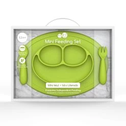 Ezpz Mini Feeding Set For 12 Months+ (8 Colors) Includes Mini Mat, Mini Fork And Mini Spoon -Baby Product ezpz mini feeding set lime