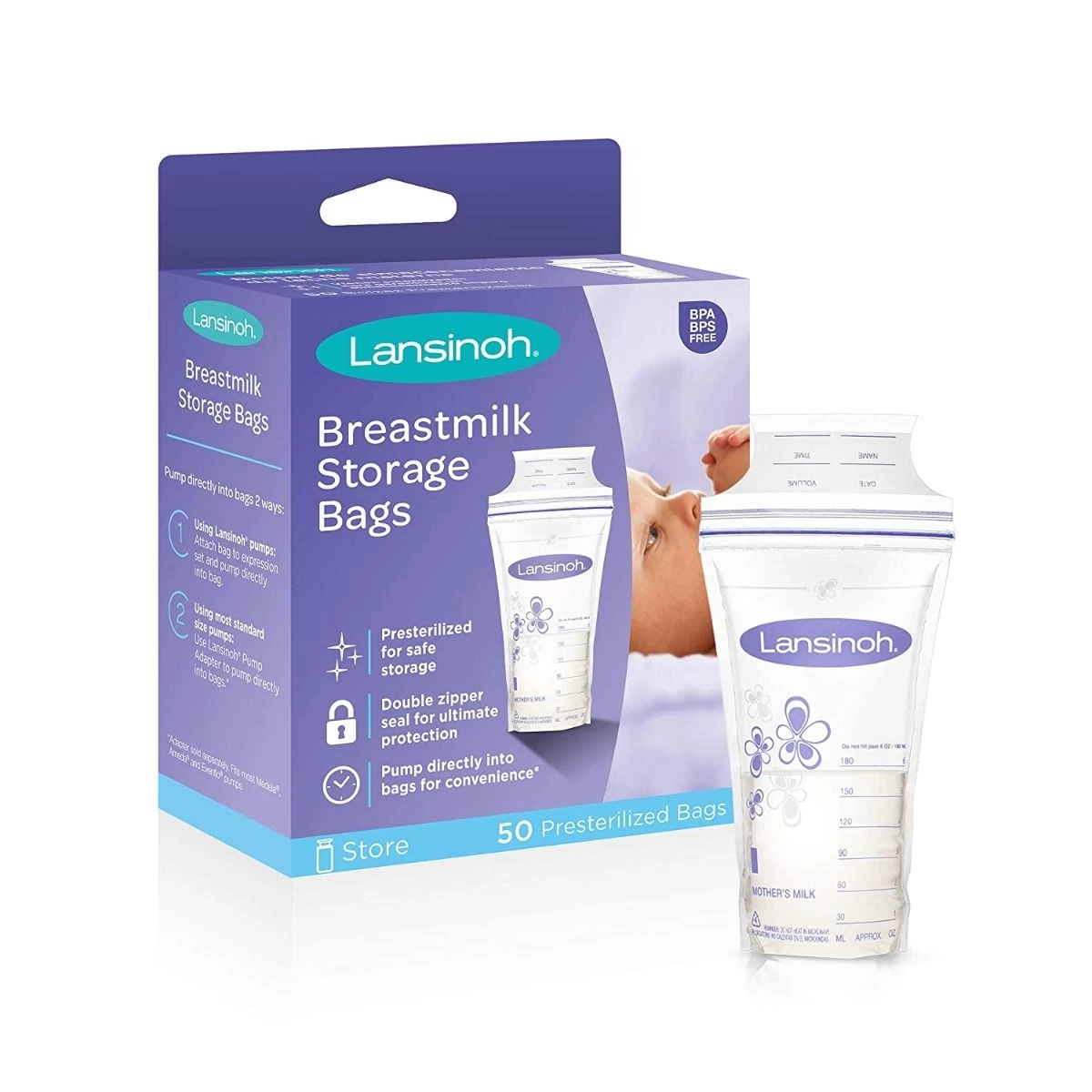 Lansinoh Breastmilk Storage Bags-50pcs 3 Lansinoh Breastmilk Storage Bags-50pcs