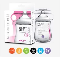 Bailey Fingerrest Breastmilk Bag With Thermal Sensor (200ml X 60pcs) | Made In Korea