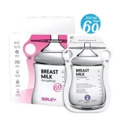 Bailey Fingerrest Breastmilk Bag With Thermal Sensor (200ml X 60pcs) | Made In Korea -Baby Product laon a005 bailey fingerrest breastmilk bag with thermal sensor 60