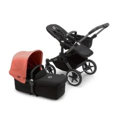 Bugaboo Donkey 5 Duo Graphite-Midnight Black-Sunrise Red -Baby Product large jpg 100003006 donkey5 gra black canopy sunrise red combi 2 min