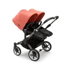 Bugaboo Donkey 5 Twin Graphite-Midnight Black-Sunrise Red -Baby Product large jpg 100003006 donkey5 twin gra seat black canopy sunrise red min 1 2