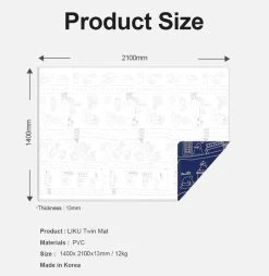LIKU Twin Mat - Double-Sided Reversible Playmat 1400x2100x13mm -Baby Product liku mat long description 10