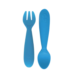 EZPZ Mini Utensils (8 Colors) -Baby Product mini utensils blue clean 1