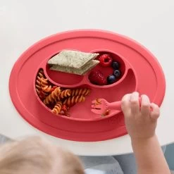 Ezpz Mini Feeding Set For 12 Months+ (8 Colors) Includes Mini Mat, Mini Fork And Mini Spoon -Baby Product mini feeding set coral 2