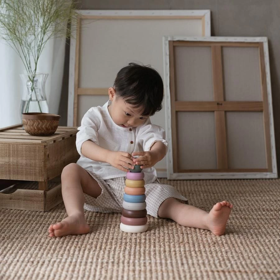 Mushie Stacking Ringtower -Rustic 5 Mushie Stacking Ringtower -Rustic - Image 3