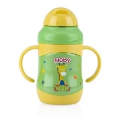 Nuby Stainless Steel Clik-it™ Flip-it™ No-spill Fat Straw Bottle -Baby Product nb10222 yg 1 1024x1024 600x600 1