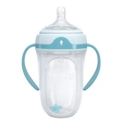 Nuby Comfort Series 1pk 250ml Silicone Comfort Bottle With Weighted Straw W/ Handle (3M+)