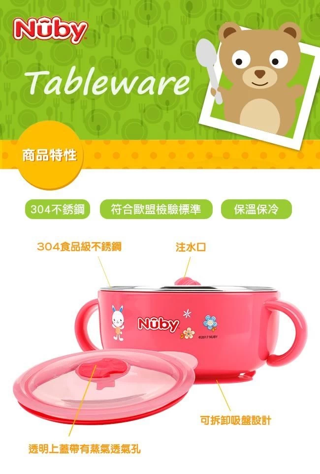 Nuby Stainless Steel Suction Bowl W/Water Reservoir & Lid 10 Nuby Stainless Steel Suction Bowl W/Water Reservoir & Lid - Image 8