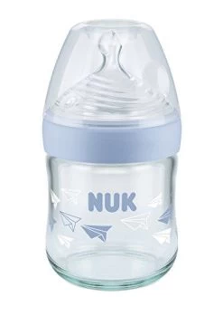 Nuk Nature Sense Glass Feeding Bottle (120ml) -Baby Product nuk 120ml nature sense glass bottles firstfewyears