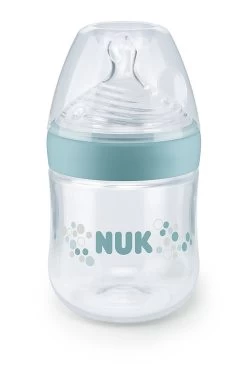 Nuk Nature Sense Glass Feeding Bottle (120ml) -Baby Product nuk 120ml nature sense glass bottles green firstfewyears