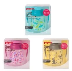 Pigeon Straw Bottle Kurutto (3 Designs) -Baby Product original 1