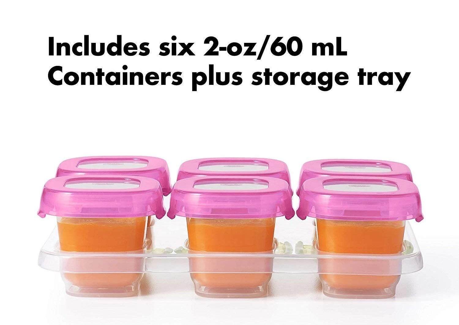 Oxo Tot Baby Blocks Freezer™ Storage Container Set 2Oz X 6 (60ml) - Pink 4 Oxo Tot Baby Blocks Freezer™ Storage Container Set 2Oz X 6 (60ml) - Pink - Image 2