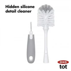 OXO TOT Bottle Brush W Detail Cleaner & Stand -Baby Product oxo tot bottle brush with stand grey 1