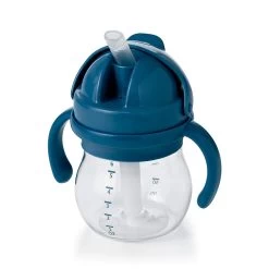 OXO TOT Grow Straw Cup W Handles 6oz -Baby Product oxo tot grow straw cup with handles navy firstfewyears