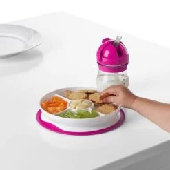 Oxo Tot Stick & Stay Suction Divided Plate -Baby Product oxo tot stick stay suction divided plate pink 1