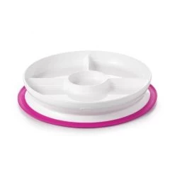 Oxo Tot Stick & Stay Suction Divided Plate -Baby Product oxo tot stick stay suction divided plate pink 1 1