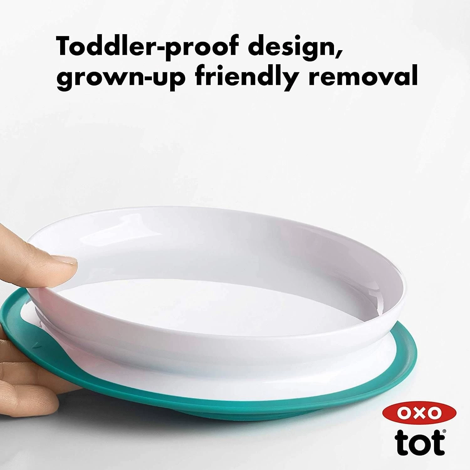 Oxo Tot Stick And Stay Suction Feeding Plate - Teal 5 Oxo Tot Stick And Stay Suction Feeding Plate - Teal - Image 3
