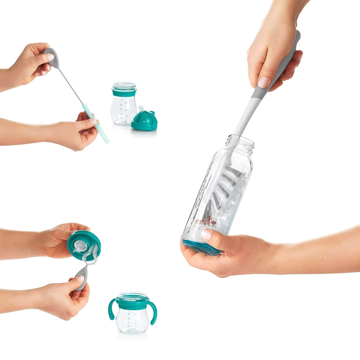 OXO TOT Water Bottle & Straw Cup Cleaning Set - Grey 6 OXO TOT Water Bottle & Straw Cup Cleaning Set - Grey - Image 4