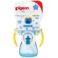 Pigeon Petite Straw Bottle (Blue) -Baby Product pigeon petite straw bottle blue 1