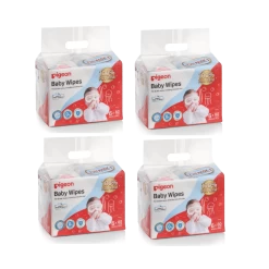 Pigeon 100% Pure Water Baby Wipes 80s (4 X 6 IN 1 Pack) [CARTON Deal]