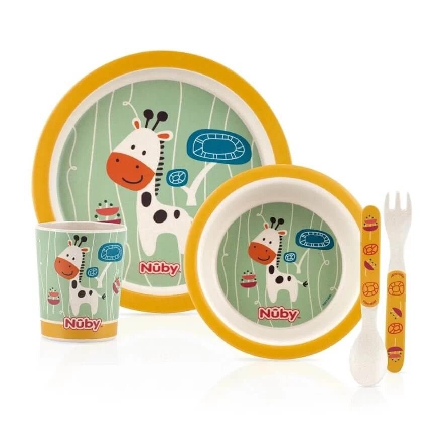 Nuby Printed Bamboo Feeding Set (4 Colours) 6 Nuby Printed Bamboo Feeding Set (4 Colours) - Image 4
