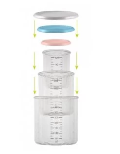 Beaba Set Of 3 Conservation Jars (1 Baby / 1 Maxi / 1 Maxi +) - Assorted Colors