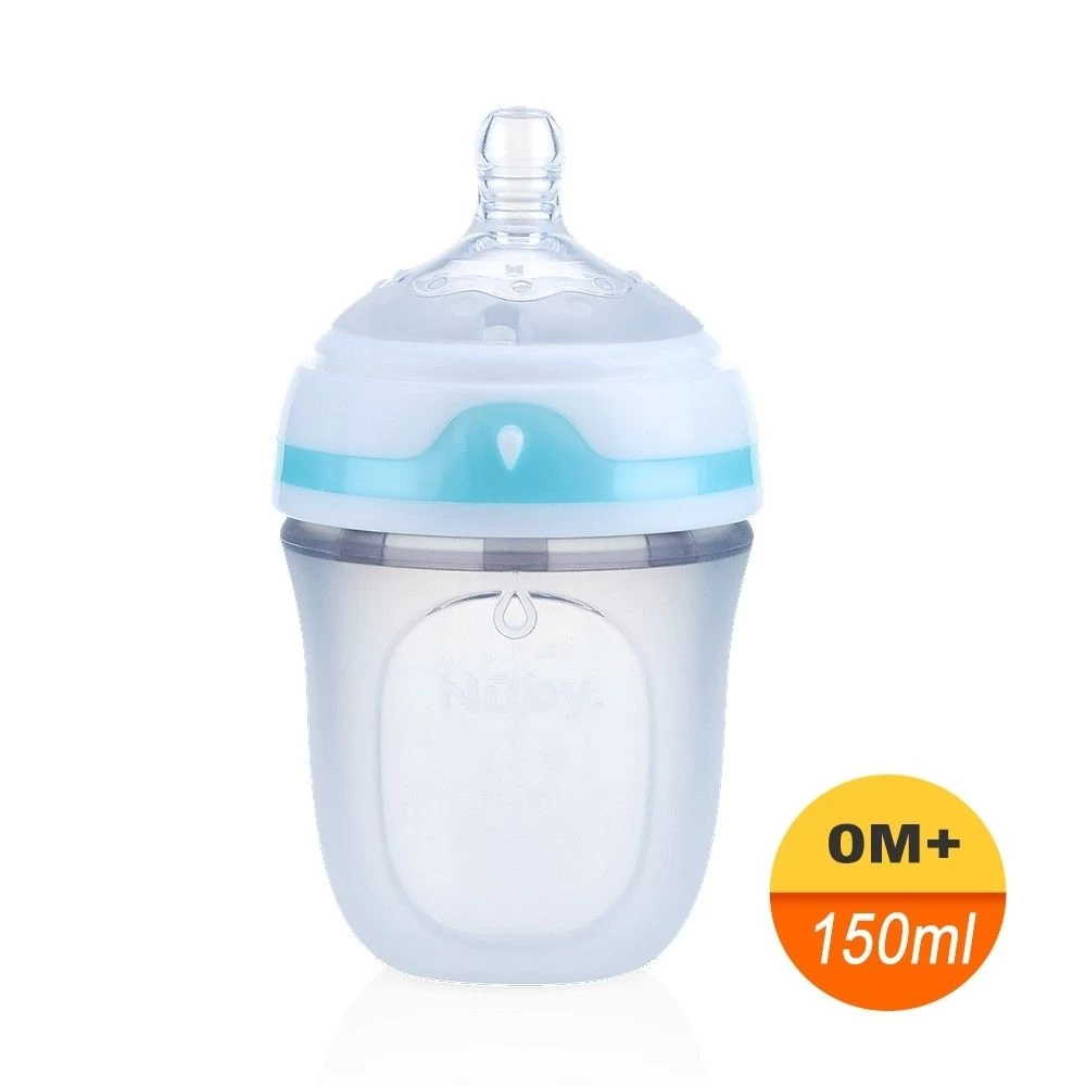 Nuby Comfort Series 1Pk 5oz/150ml Silicone Bottle With New Slow Flow Silicone Comfort Nipple (0M+) 3 Nuby Comfort Series 1Pk 5oz/150ml Silicone Bottle With New Slow Flow Silicone Comfort Nipple (0M+)