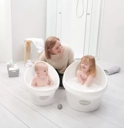 Shnuggle Toddler Bath - White & Light Grey -Baby Product shnuggle toddler bath with baby bath and pebbly resized