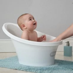 Shnuggle Bath Tub With Plug & Foam Backrest (5 Colors) -Baby Product shnuggle bath tub white 1
