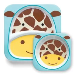 Skip Hop Melamine Plate & Bowl Set -Baby Product skiphop zoo melamine set giraffe 1 1